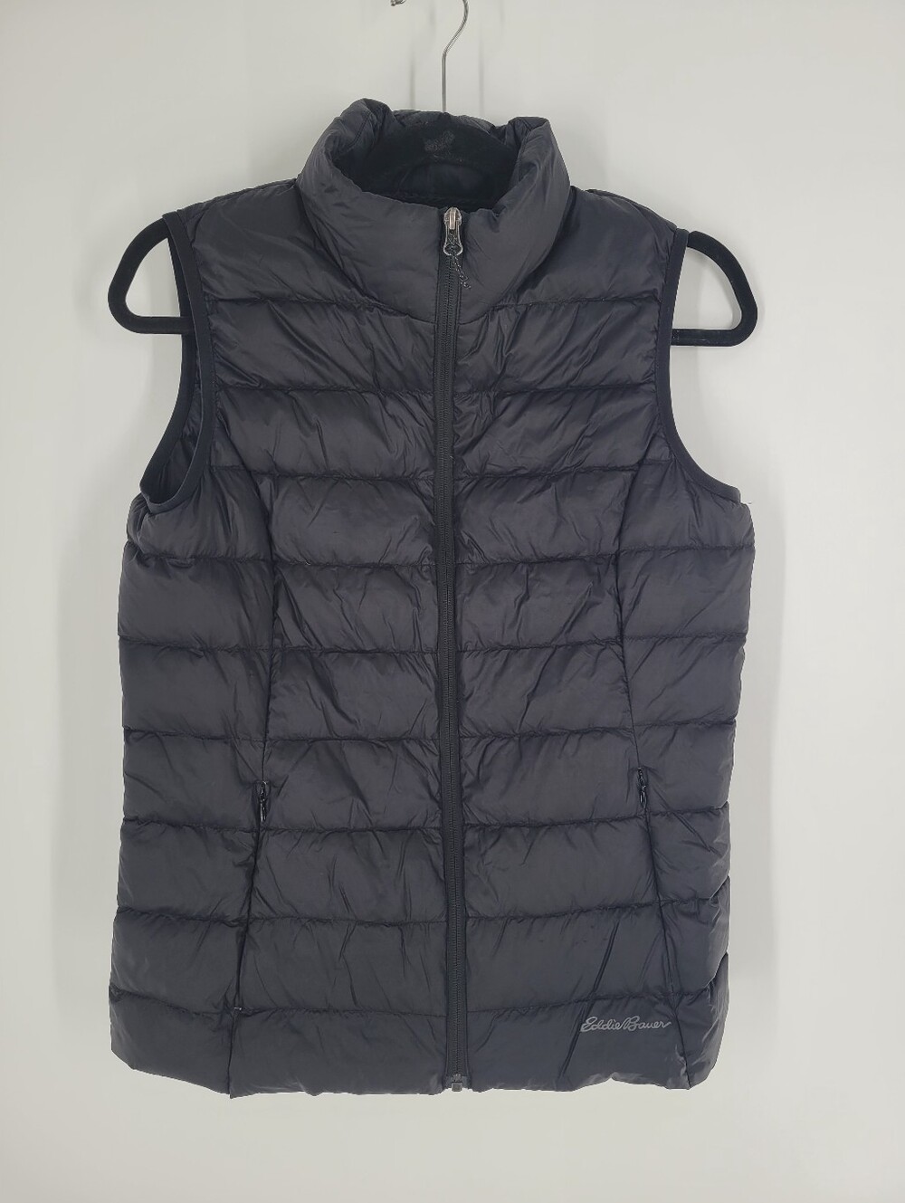 Eddie Bauer Women's Black Quilted Goose Down Vest EB650 Suze M